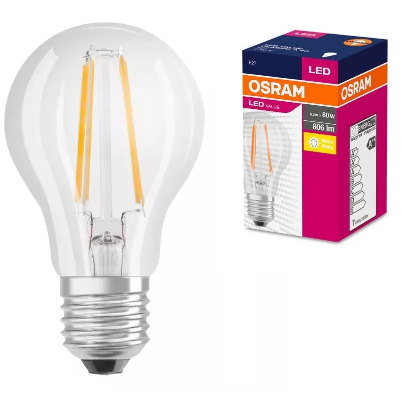 CLA60 7W/827 E27 NIT FIL bistra staklo